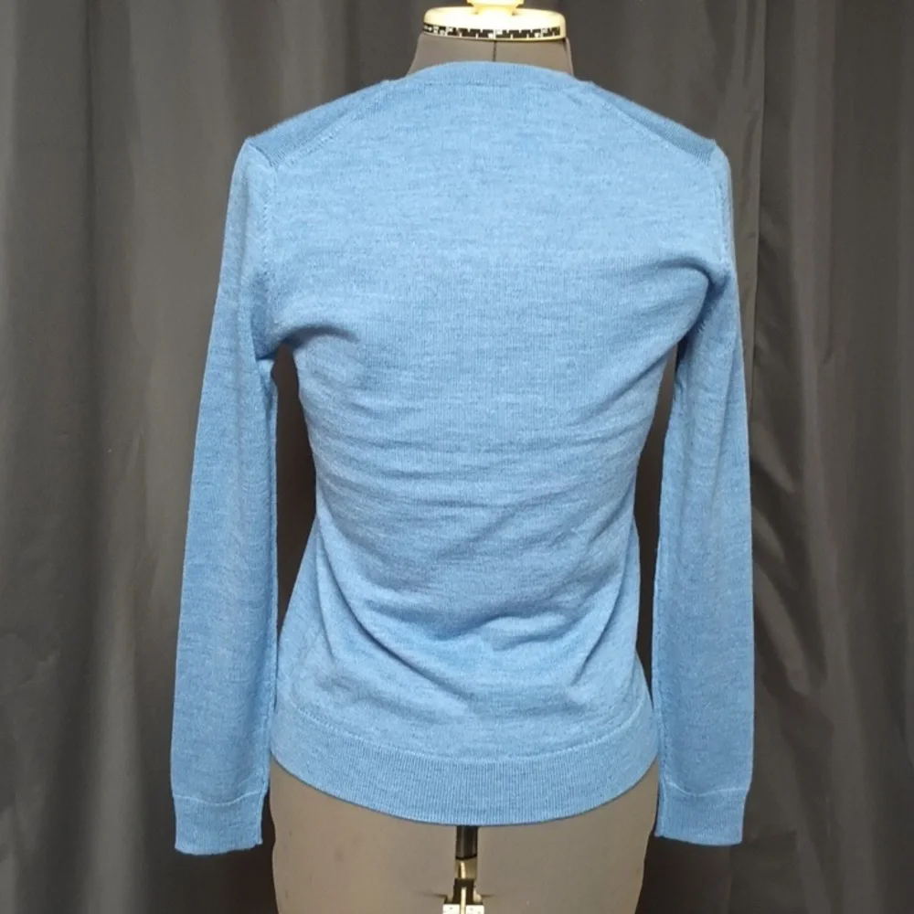 Lord & Taylor Blue V-Neck Sweater - Picture 2 of 7